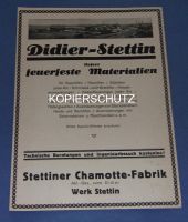 Didier-Stettin Chamotte-Fabrik Stettin ㋡ Werbung Reklame Anzeige Schleswig-Holstein - Bad Oldesloe Vorschau