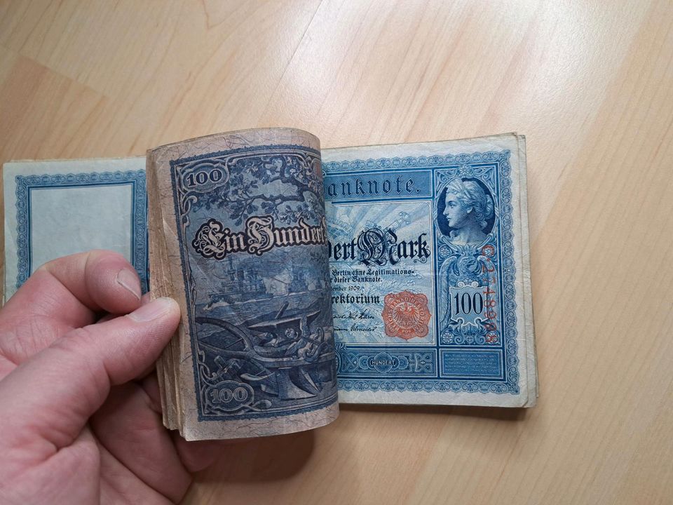 Bündel 100 Mark Banknote Geldschein deutsches reich in Nittenau