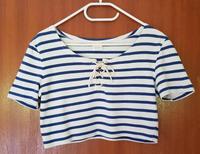 Benetton Top Shirt bauchfrei blau gestreift Gr. S Niedersachsen - Hann. Münden Vorschau