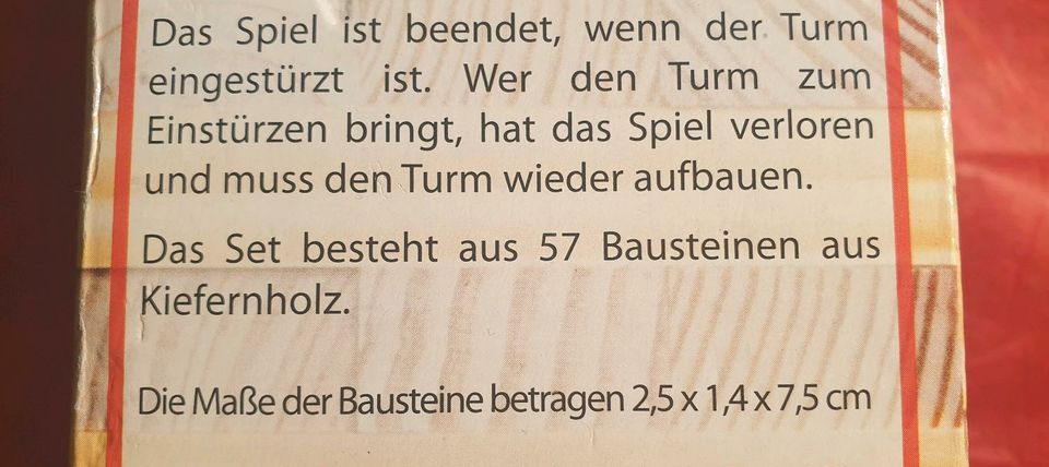 Lernspiel *  Holz-Wackelturm * inkl. Versand in Schönefeld