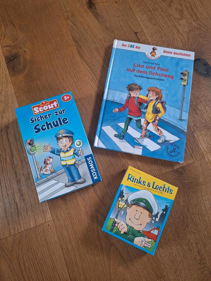 Set "Sicher z. Schule" 2 Lernspiele Buch  Schulweg Kinderspiel in Kastellaun