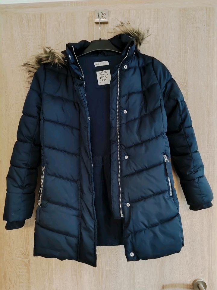 Mädchen Winterjacke Mantel Gr.146 blau H&M in Duisburg