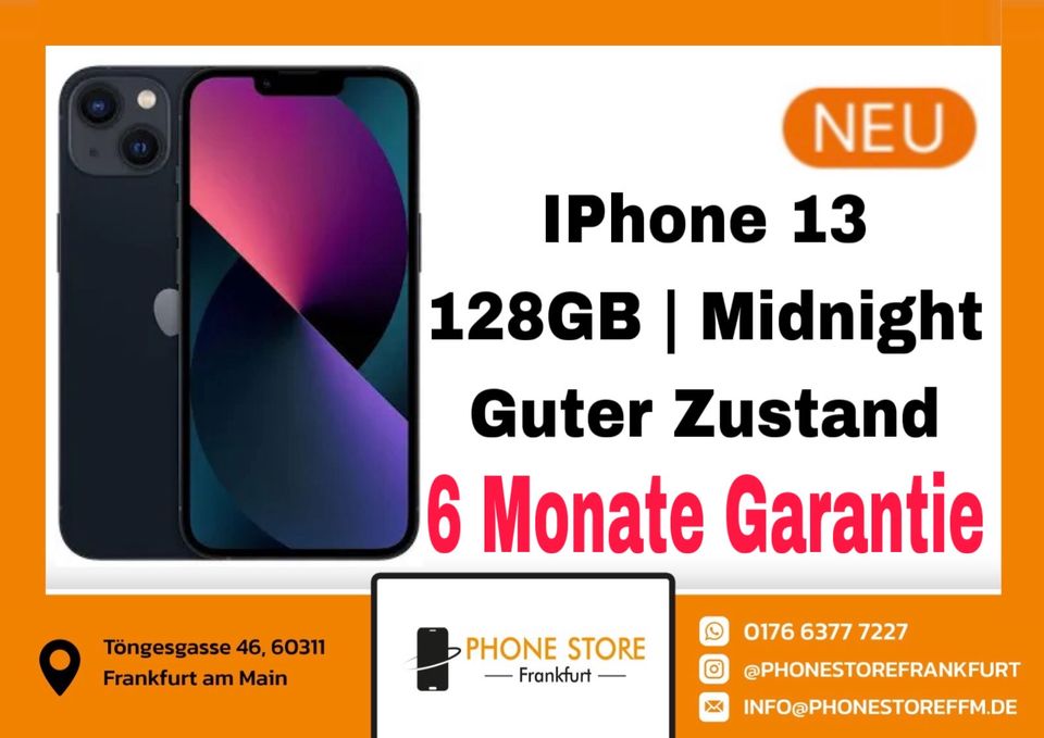 ✴️ iPhone 13 / 128GB / Guter Zustand / Midnight ✴️ in Frankfurt am Main