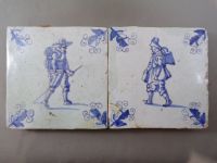 2 antike Fliesen Soldat Ambacht Kachel Tegel Blau ca.17 Jh Niedersachsen - Aurich Vorschau