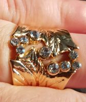 Ring breit Blume_Blätter 8 Zirkona Hippie plated gold 56 Berlin - Pankow Vorschau