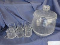 Glasbowle mit 6 Gläser, crackle, kaum benutzt, 70er Jahre Vintage Bayern - Siegenburg Vorschau