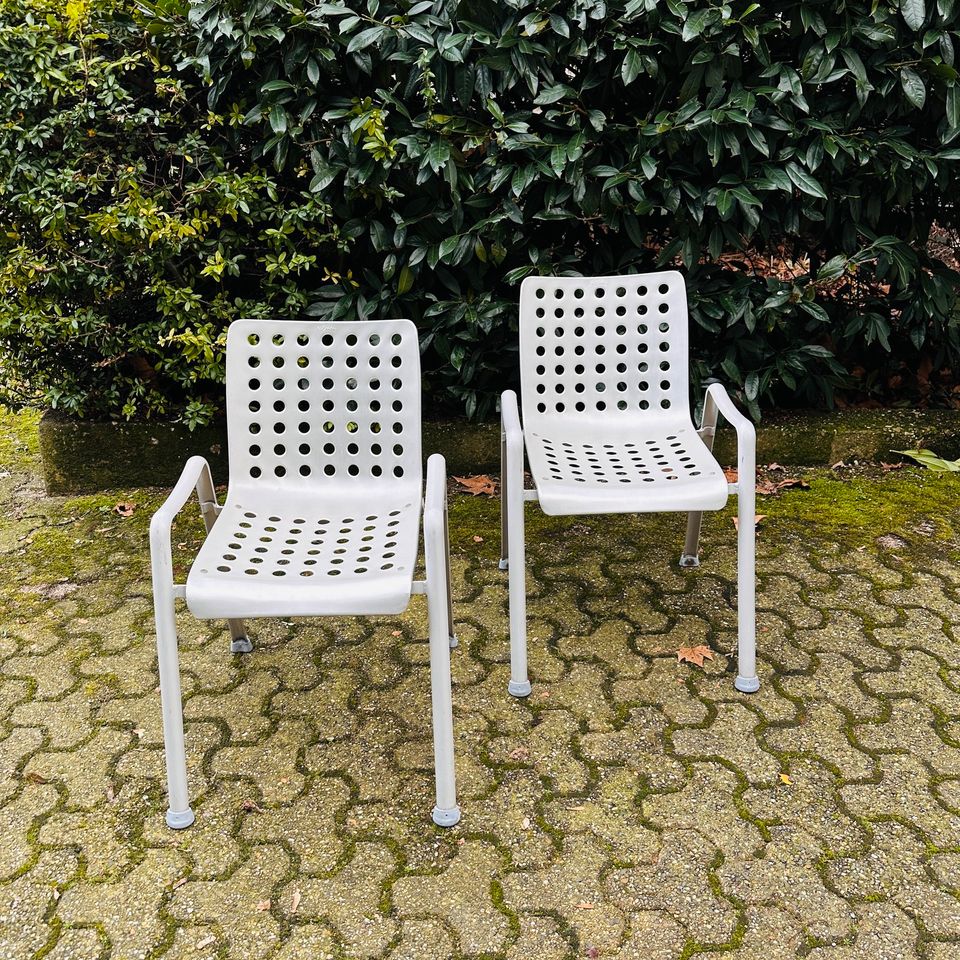 2x MEWA | Landi Chairs | Hans Coray | Gartenstühle | Vintage Mid-Century Designklassiker | Stapelstühle / Stühle für den Garten | Balkon Stühle | passt zu: Vitra in Köln