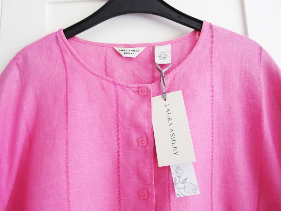 Laura Ashley Leinen Bluse Tunika rosa pink 46-44-48 XL NP98€ in Maintal