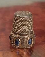 Fingerhut 925 Sterling Silber 4 Punzen blaue Steine Niedersachsen - Wennigsen Vorschau