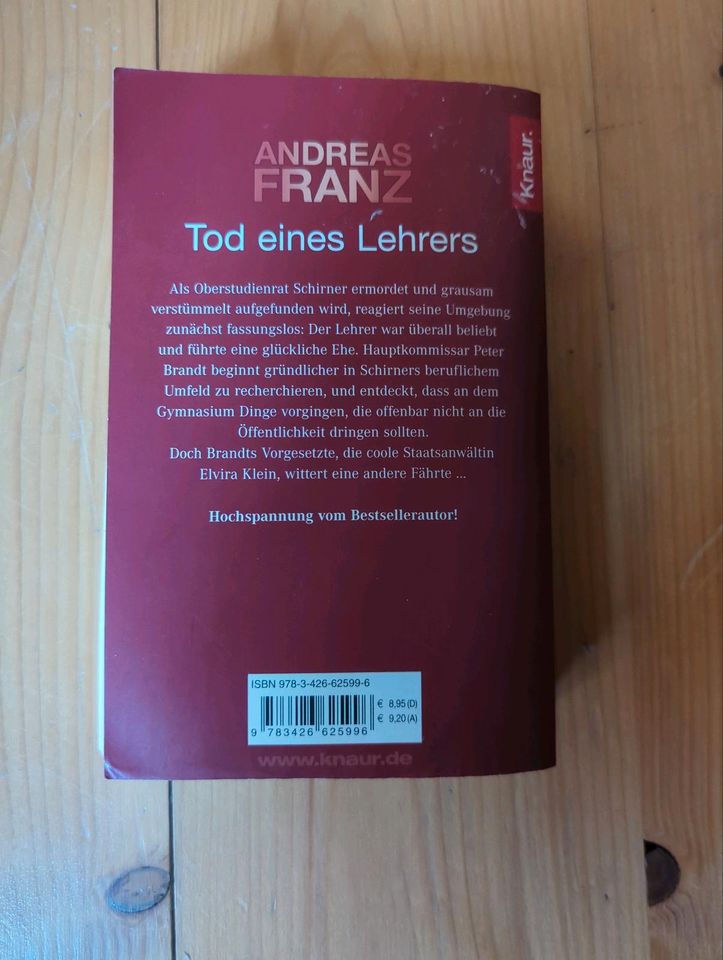 Krimi Thriller Roman Andreas Franz Tod eines Lehrers in Lutherstadt Wittenberg