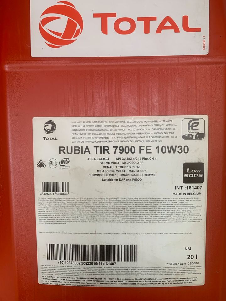 20l Total Rubia tir 7900 fe 10w30 neu ungeöffnet in Berlin