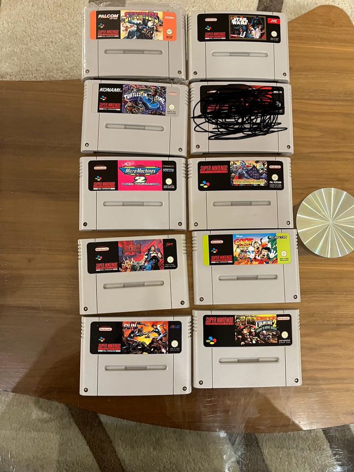 SNES Games, sunsetriders, runsaber, turtles, Blackhawk, DK etc. in Neu Ulm