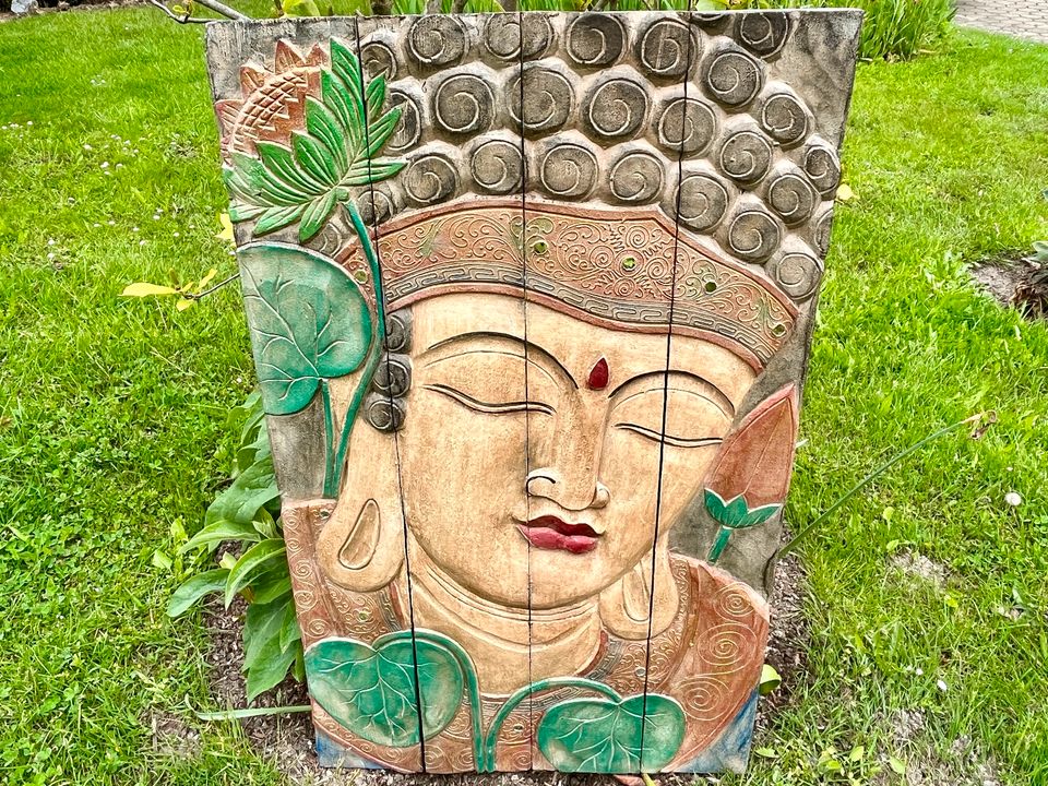 Wandbild 100cm Buddha Buddhaugen Nepal Buddhagesicht in Essen