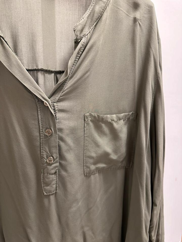 Longbluse Damen Onesize Khaki große Größen made in Italy in Bückeburg