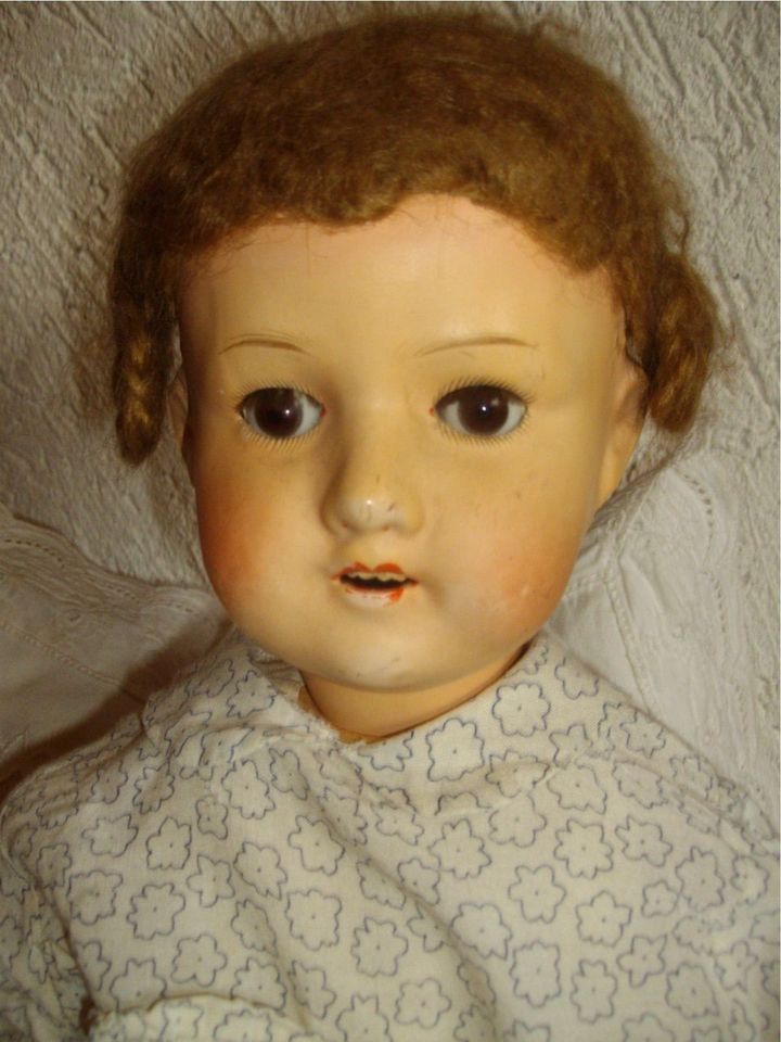 Gretchen - antike große Puppe / ca 65 cm gemarkt M in Schönheide