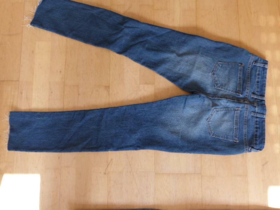 Gr. 38: Stretch Jeans Hose Jegging blau weiß stonewashed Hosen in Kirchheim bei München