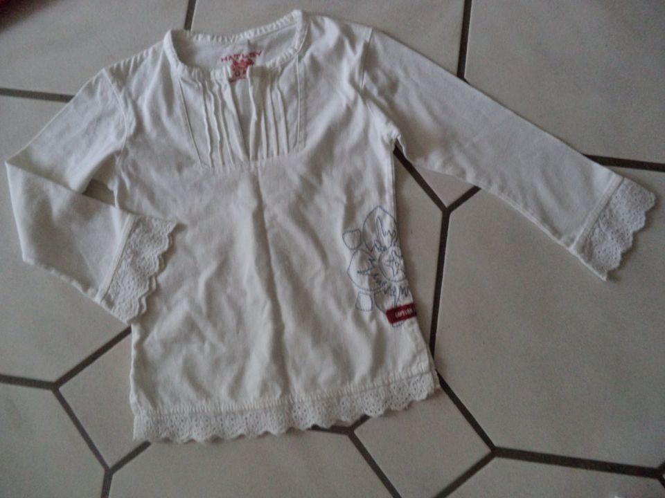Mädchen Spitzen Shirt weiß Hatley Gr. 116 Stickerei Baumwoile in Hauzenberg