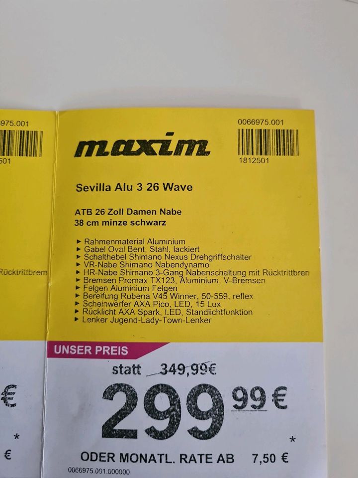 Maxim Sevilla Alu 3 26 Zoll Fahrrad in Essen