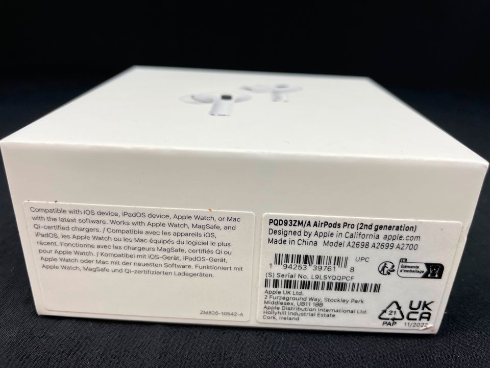 Apple Air Pods Pro 2 Leerkarton Lightning Kabel Silikontips Box in Stuttgart