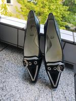 Sommerschuh Pumps flach schwarz mit Silber Berlin - Zehlendorf Vorschau