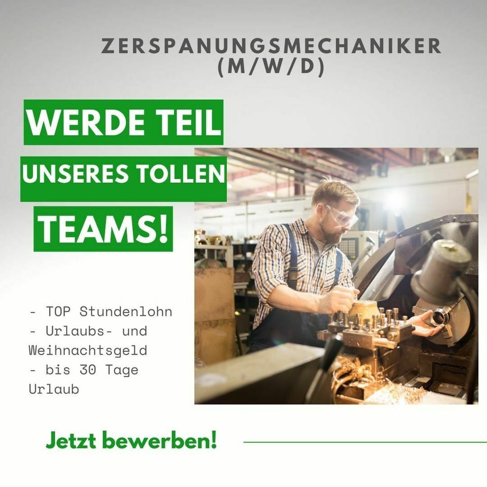 Zerspanungsmechaniker (m/w/d) 16 + Fahrgeld! in Trappenkamp