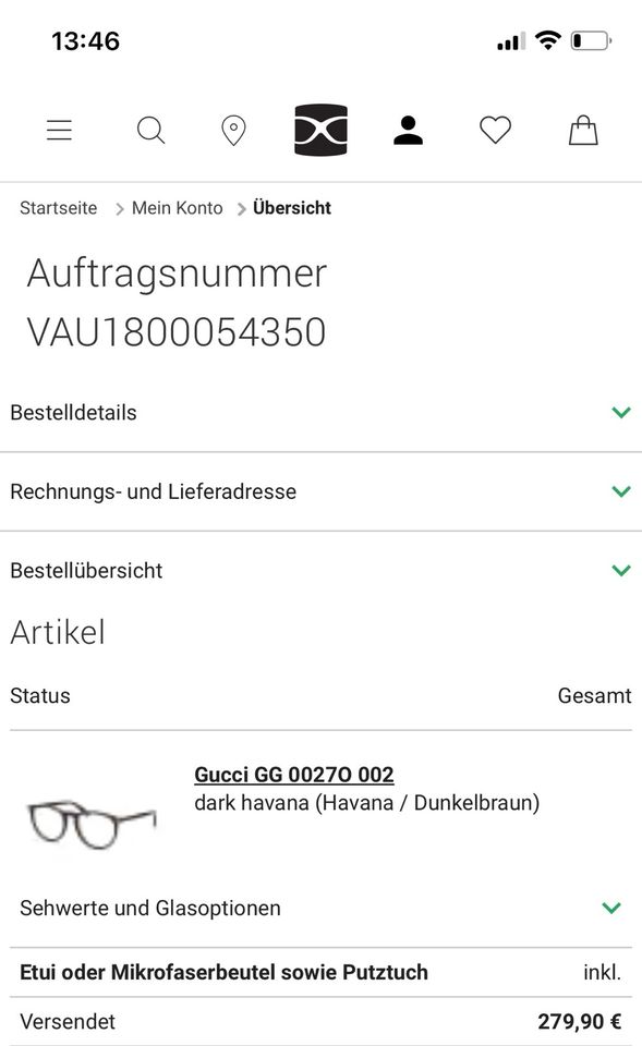 GUCCI Brille original dunkelbraun dark havana in Centrum