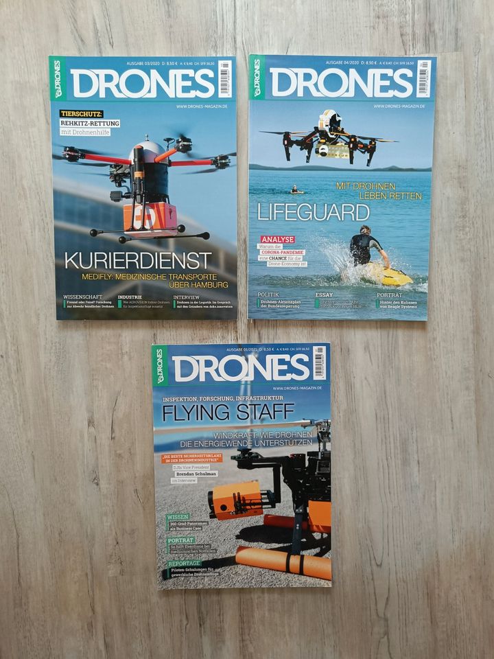 Drones Drohnen Magazin Zeitschrift - 8 Stk - 2020 bis 2022 in Heiningen