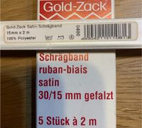 Schrägband neu 5 Stück, weiß Gold Zack 30/15mm Baden-Württemberg - Knittlingen Vorschau