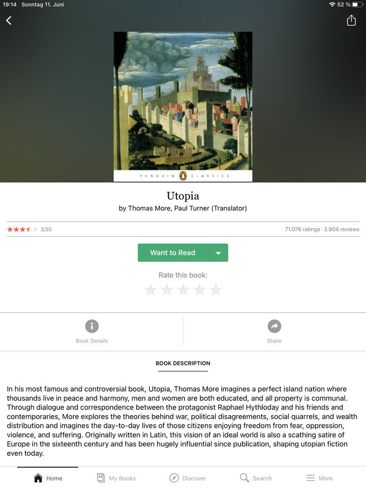 Thomas Morus - Utopia (Sir Thomas More eng.) in München