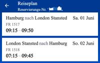 2 Flugtickets Hamburg nach London 01.06.2024 Finale Hamburg - Altona Vorschau