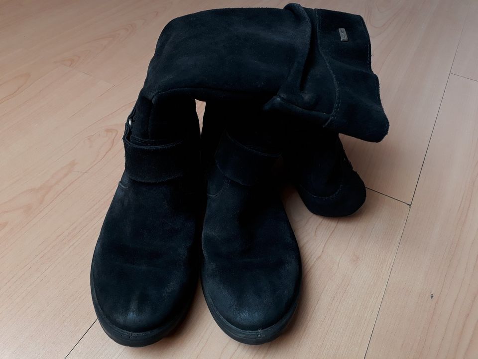 Gr.33 Schicke schwarze Ricosta Wildlederstiefel wasserdicht in Kalletal