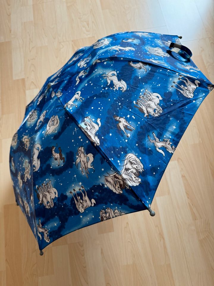 Regenschirm Schirm Kind - Kinderschirm blau - Pferd in Bopfingen