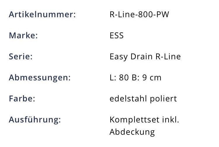 ESS Easydrain R-Line 800 PW Komplettset (5x) in Bobenheim-Roxheim