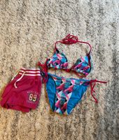 Etirel Bikini Türkis/pink gemustert + Pinke Shorts gr 140 Niedersachsen - Melle Vorschau
