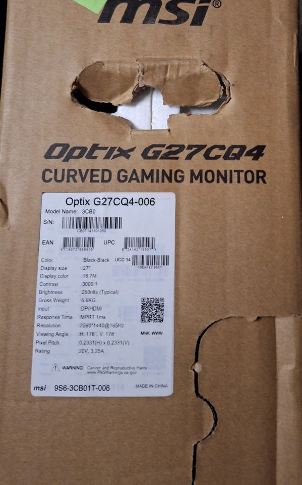 Curved Gaming Monitor MSI in Datteln