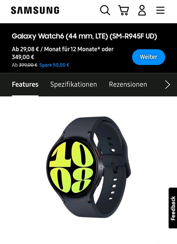 Galaxy Watch6 (44 mm, LTE) (SM-R945F UD) in Nürnberg (Mittelfr)