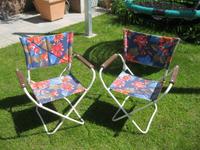 DDR 2x Campingstuhl Gartenstuhl klappbar Blumen DDR Ostalgie so w Brandenburg - Rathenow Vorschau