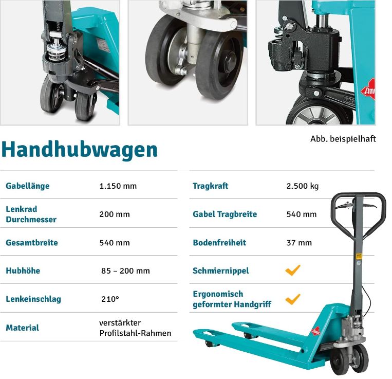 Mieten Hubwagen Handhubwagen Gabelhubwagen Ameise 2500kg in Ummendorf