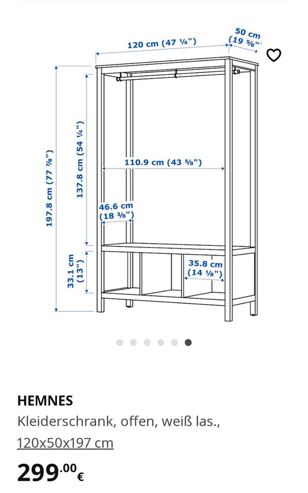 Ikea Hemnes offener Kleiderschrank Garderobe in Füssen