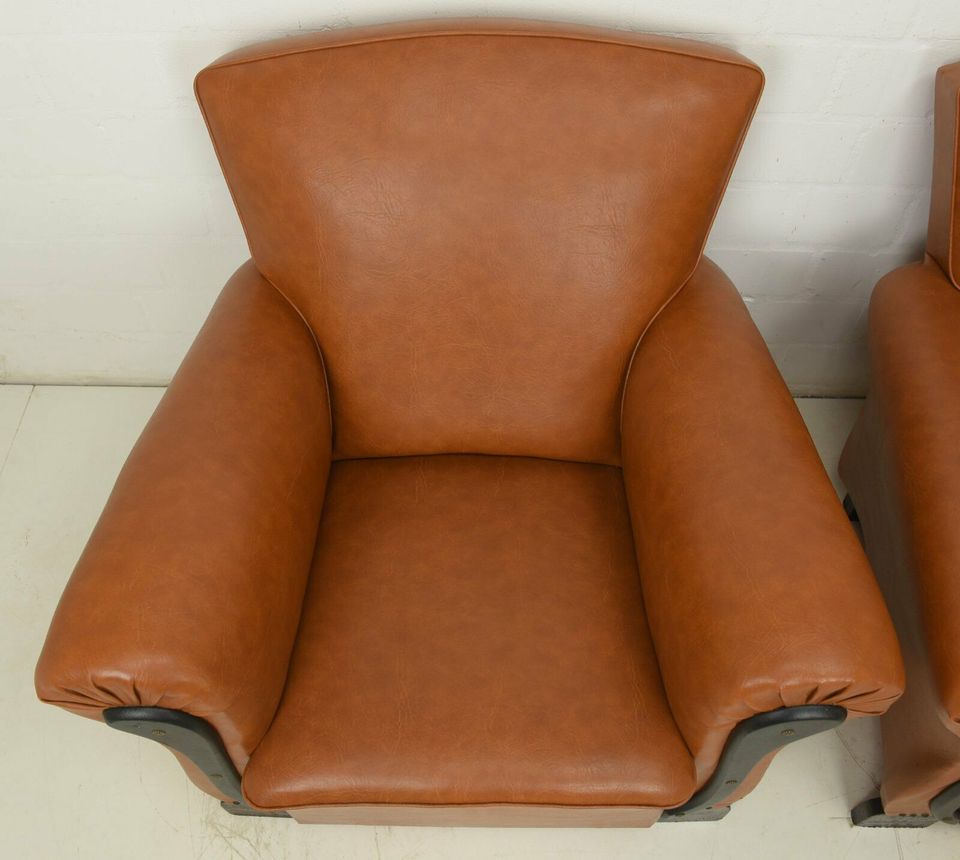 ANTIK! Paar Club Sessel Art Déco um 1940 Lounge Chairs Kunstledersessel zwei 2 F-1203 in Lüdinghausen