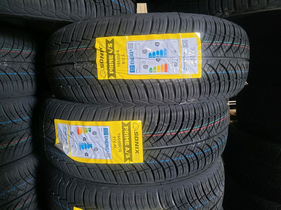 4x Allwetterreifen 195/55 R16 91V XL Sonix Prime A/S Ganzjahresre in Zülpich