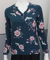 Gr. 36 Bluse Shirt petrol grün Kranich Orchidee Muster Schleswig-Holstein - Hohenwestedt Vorschau