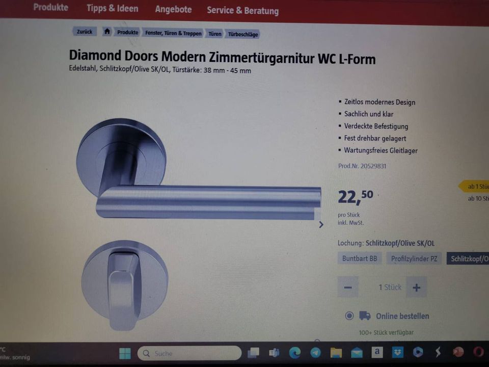 Türgriffe Diamond Doors 4 x NEU UNBENUTZT in Harsefeld