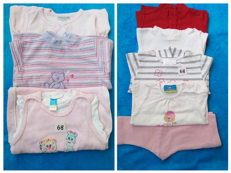 Mädchen (Baby) Set 9 Teile, Strampler, Pyjama, T-Shirt gr.68 in Wuppertal