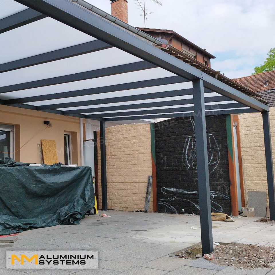 Aluminium Terrassenüberdachung Terrassendach Carport 3 m x 3 m in Nauheim