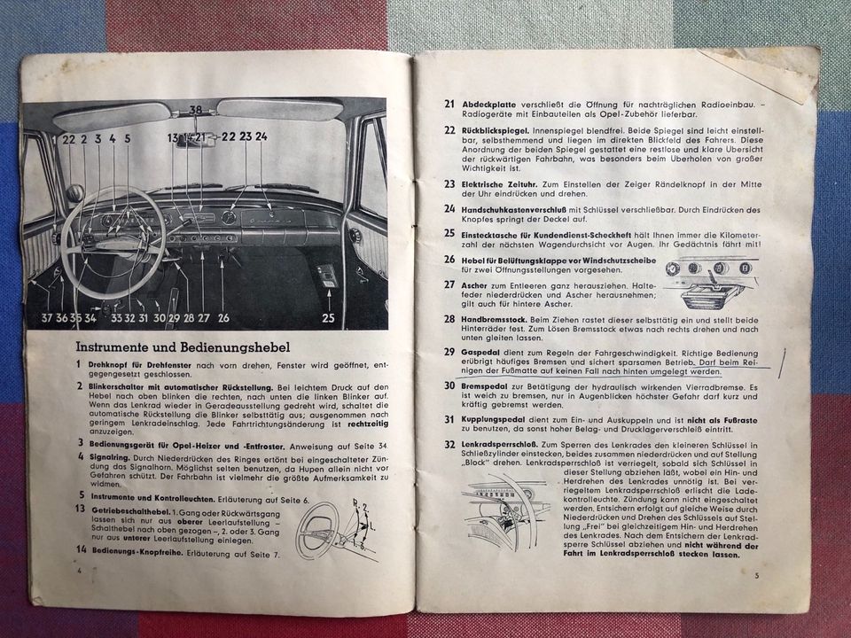 Betriebsanleitung Opel Rekord Dezember 1961 in Bremen