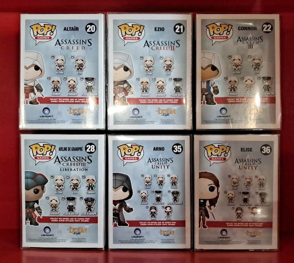 Assassin's Creed Funko Arno Elise Ezio Aveline Altair Connor in Keppeshausen