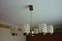 70er Jahre Design Leuchte Lampe 8-flammig Eiche, alte Hängelampe Niedersachsen - Mittelstenahe Vorschau