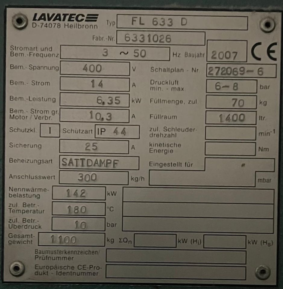 Lavatec Trockner FL 633 D - 70kg - Top Zustand! in Berlin