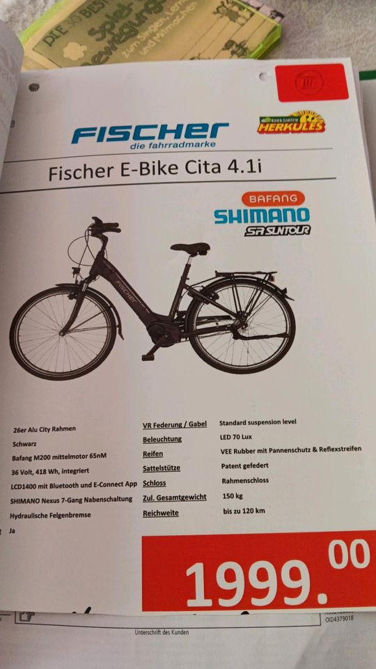 Fischer e bike mit Tiefeinstieg in Lichtenfels